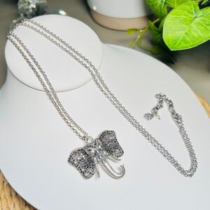 LUCKY BRAND Semi Precious Pavé Marcasite Elephant Pendant Necklace